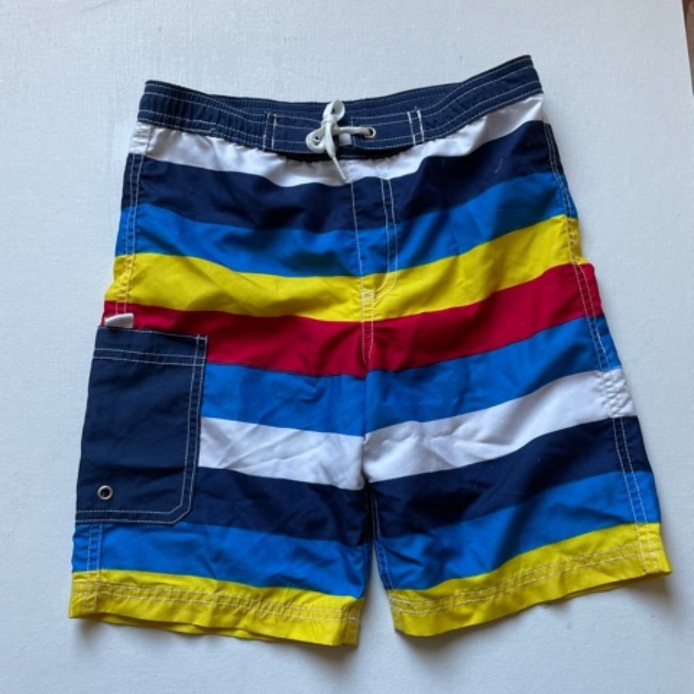 Hanna Andersson Striped boys bathing suit  sz6-7